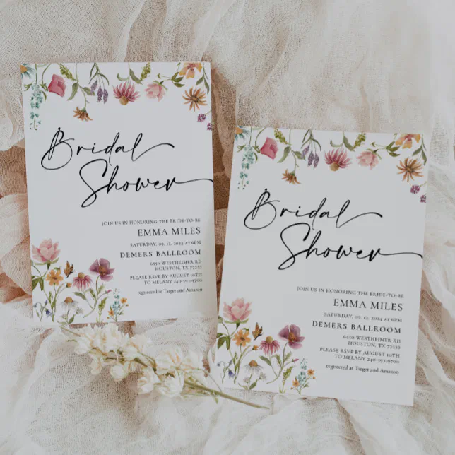 Wildflower Bridal Shower Invitation | Zazzle