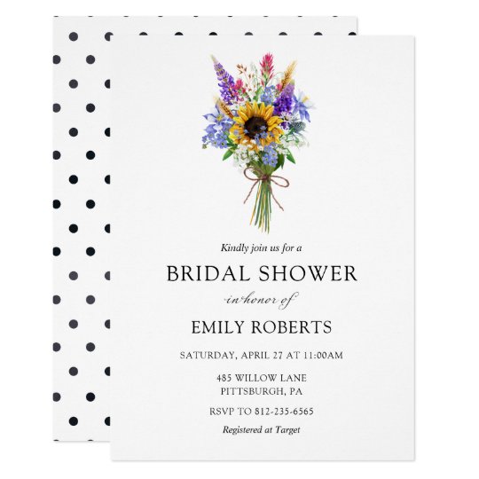 Wildflower Bridal Shower Invitation Zazzle Ca