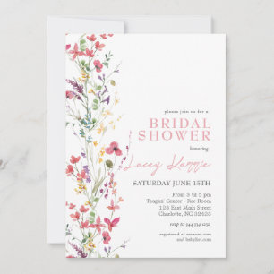 Wildflower Bridal Shower invitation, Boho Floral Invitation