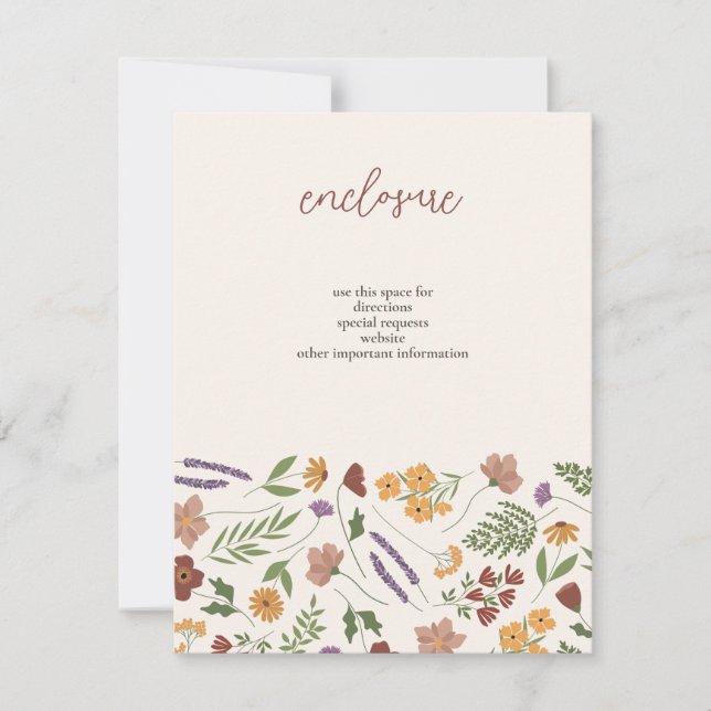 Wildflower Bridal Shower Invitation Insert (Front)