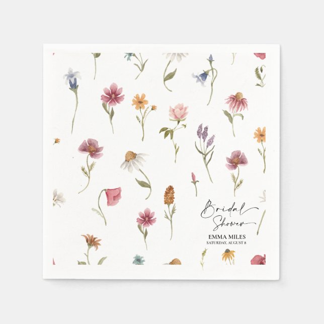 Wildflower Bridal Shower Napkins (Front)