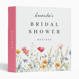 Wildflower Bridal Shower Recipe Binder
