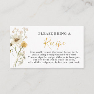 Wildflower Bridal Shower Recipe Card Request