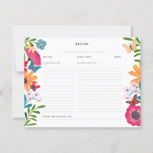 Wildflower Bridal Shower Recipe Enclosure Card