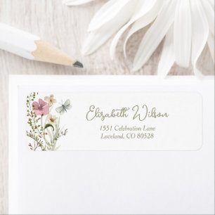 Wildflower Bridal Shower Return Address