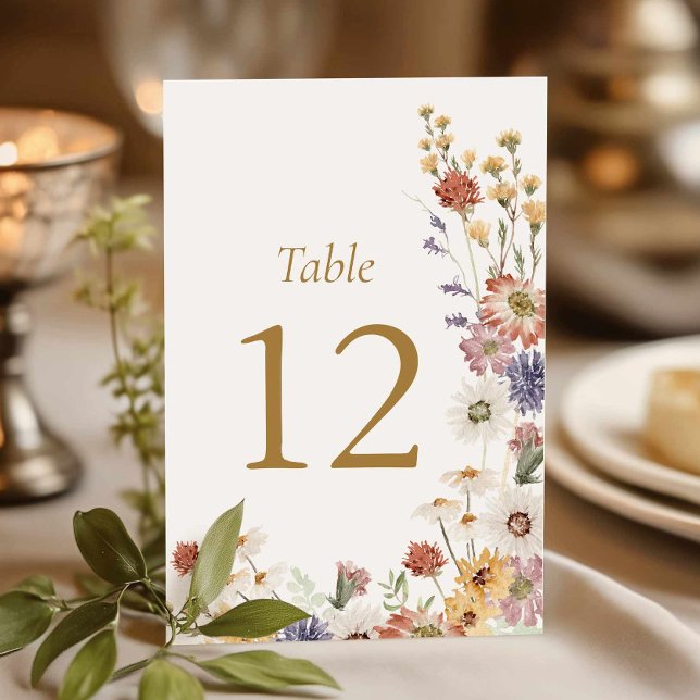 Wildflower Bridal Shower Table Number (Wildflower Bridal Shower Table Number)