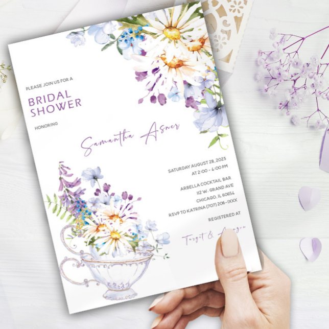 Wildflower Bridal Shower Tea Party Invitation (Creator Uploaded)