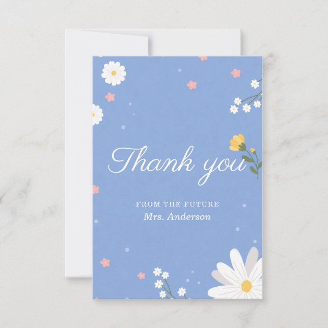 Wildflower Bridal Shower  Thank You Card (Front)