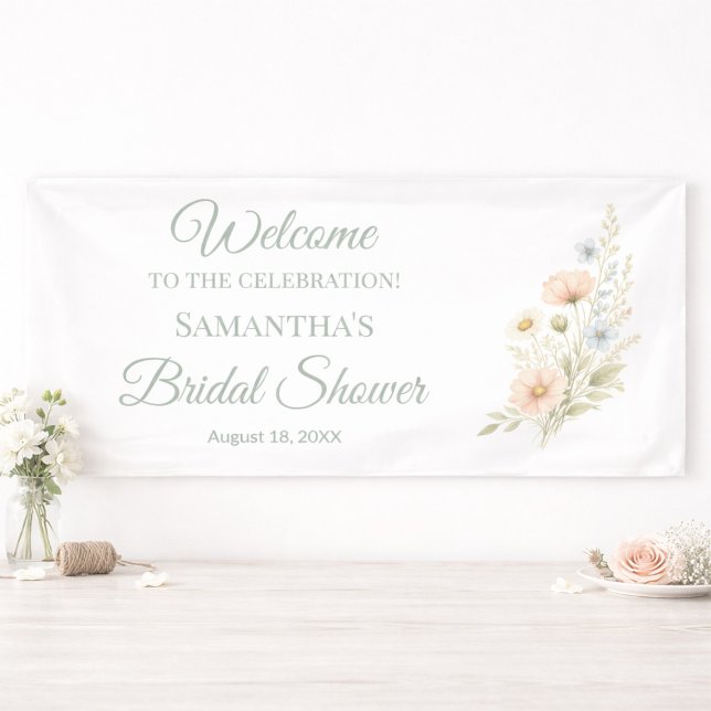 Wildflower Bridal Shower Welcome  Banner (Creator Uploaded)