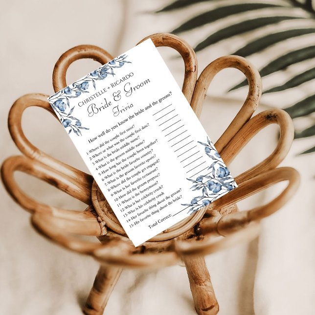 Wildflower bride & groom trivia bridal shower game announcement (Creator Uploaded)