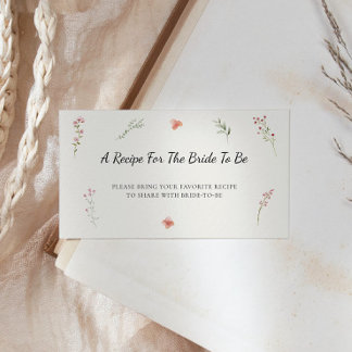 Wildflower Budget Bridal Shower Share A Recipe Enclosure Card