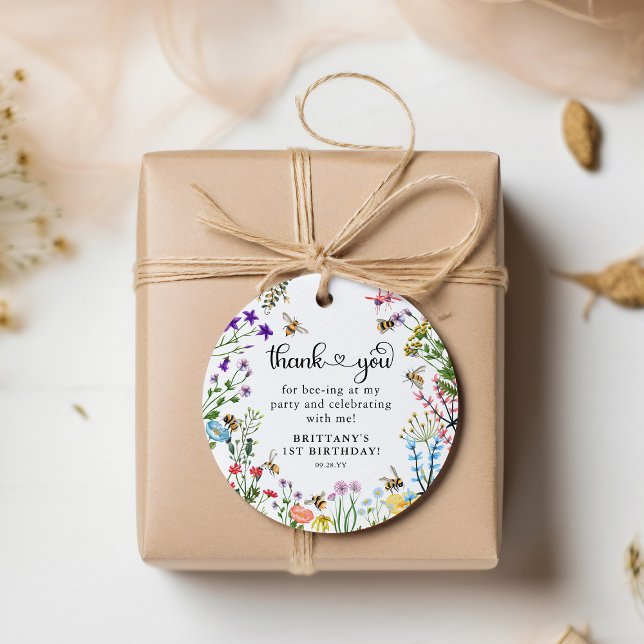 Wildflower & BumbleBee Kids Birthday  Favour Tags (Creator Uploaded)
