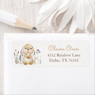 Wildflower Bunny Baby Shower Address Label