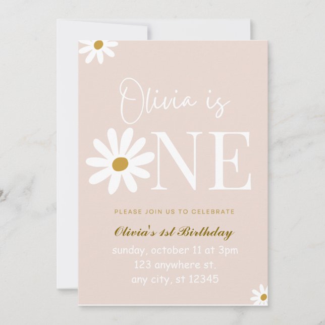  Wildflower Bunny Invitation (Front)