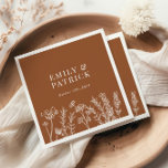 Wildflower Burnt Orange Wedding Napkin<br><div class="desc">Wildflower Burnt Orange Wedding Napkins</div>