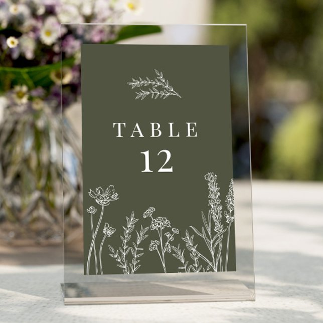 Wildflower Burnt Orange Wedding Table Number (Creator Uploaded)