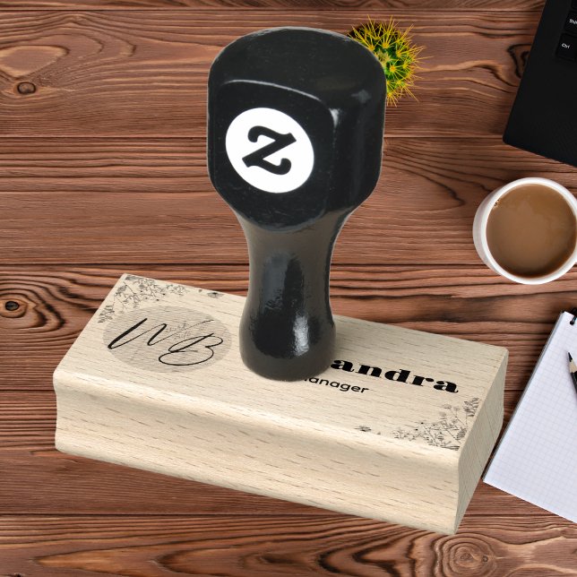 Wildflower Business Logo Restaurant Personalized Rubber Stamp (Creator Uploaded)