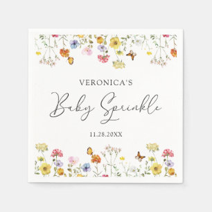 Wildflower Butterflies Boho Baby Sprinkle Napkin