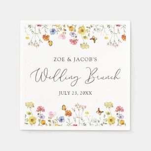 Wildflower Butterflies Boho Wedding Brunch Napkin