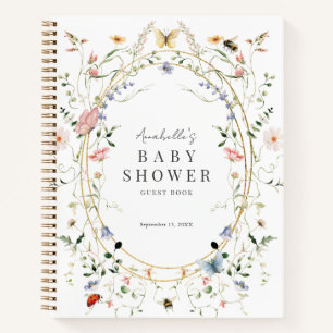 Wildflower Butterfly Bee Baby Shower Guest Book