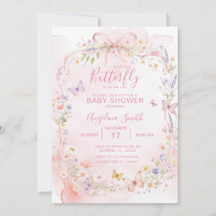 Wildflower Butterfly First Holy Communion Invitation