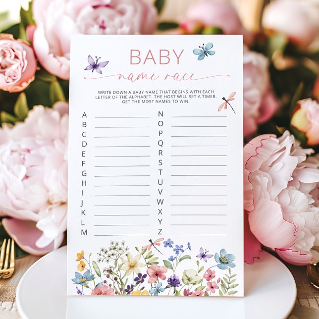 Wildflower Butterfly Garden Baby Name Race Game (Creator Uploaded)