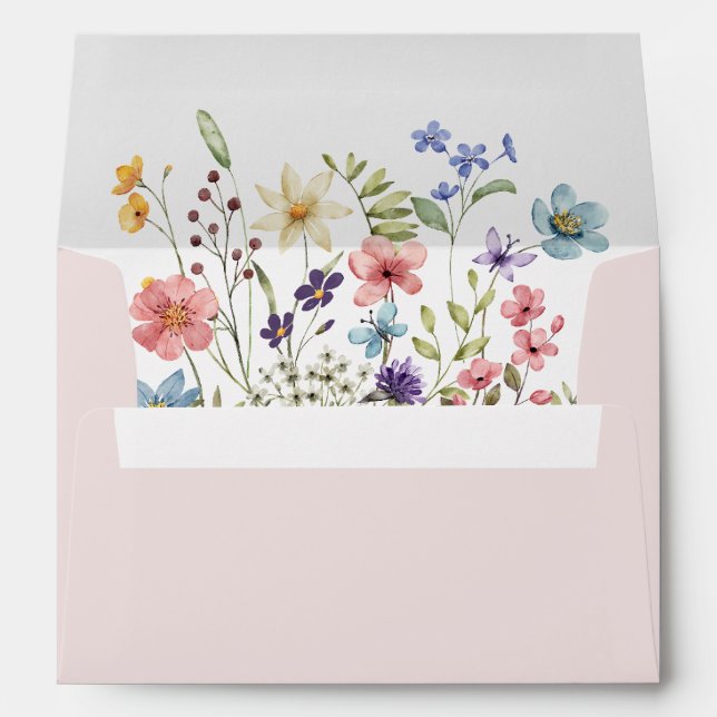 Wildflower Butterfly Garden Baby Shower Envelope (Back (Bottom))