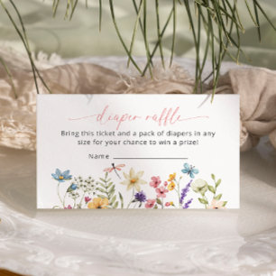 Wildflower Butterfly Garden Diaper raffle Enclosure Card