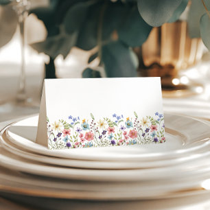 Wildflower Butterfly Garden Folded Place Card