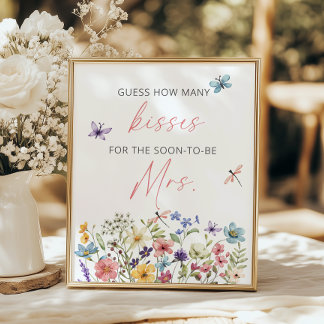 Wildflower Butterfly Garden Guess how Many Kisses Poster