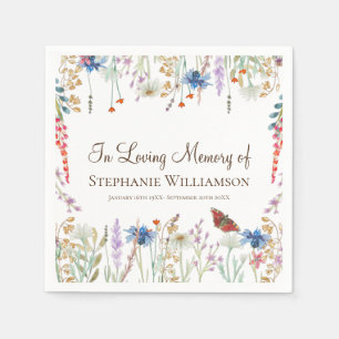 Wildflower & Butterfly In Loving Memory Napkin
