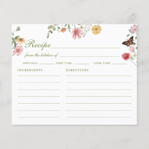 Wildflower Butterfly Recipe Card