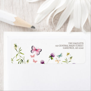 Wildflower Butterfly Return Address Label