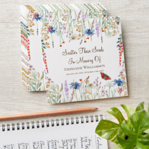 Wildflower & Butterfly Scatter Seeds in  Memory of Envelope