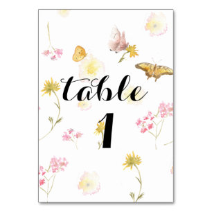 Wildflower Butterfly Table Number