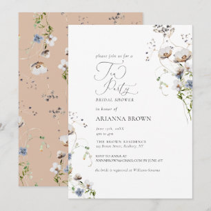 Wildflower Calligraphy Bridal Shower Invitation
