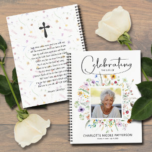 Wildflower Celebration of Life Funeral Guest Book