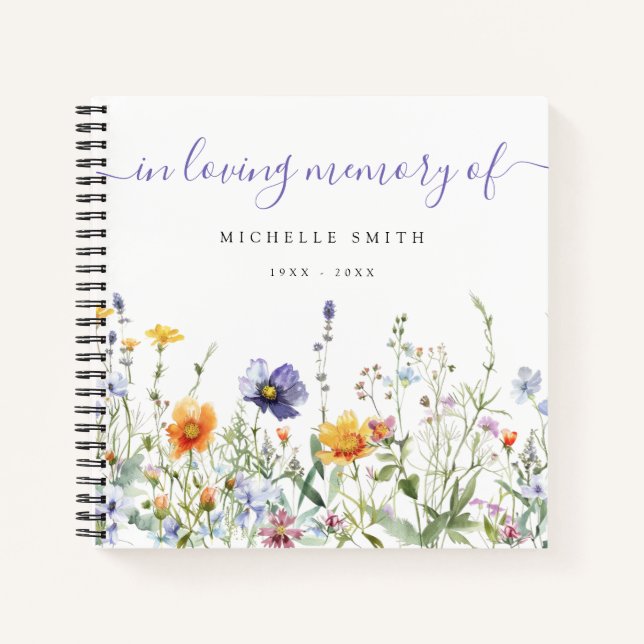 Wildflower Celebration of Life Guest Book (Front)