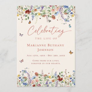 Wildflower Celebration of life Order of Service Program