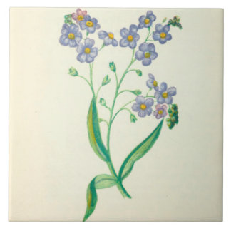 Wildflower Ceramic Kitchen Tile Forget Me Not