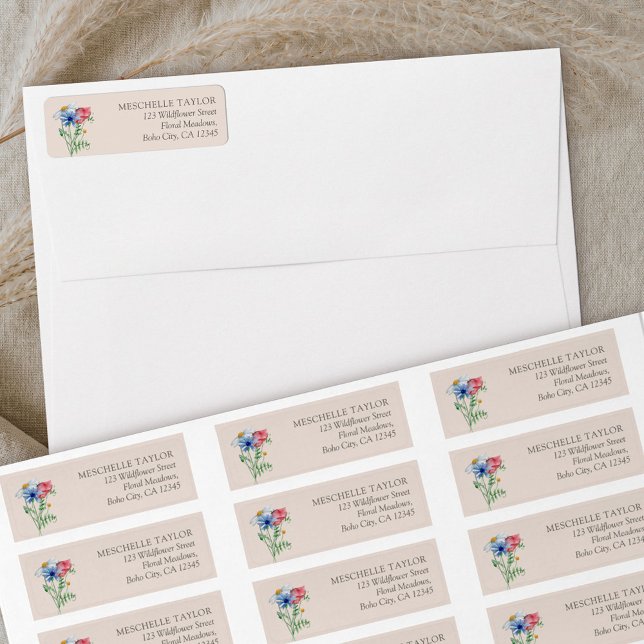 Wildflower Charm Country Botanical Return Address (Return Address labels from my Wildflower Charm collection)