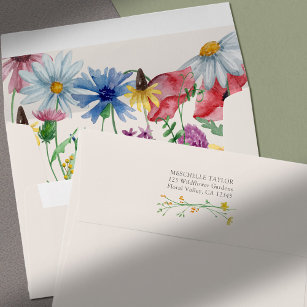 Wildflower Charm Wedding Invitation Envelope