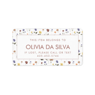 Wildflower Child's School Labels   Customizable