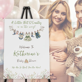 Wildflower Clothesline Baby Shower Welcome
