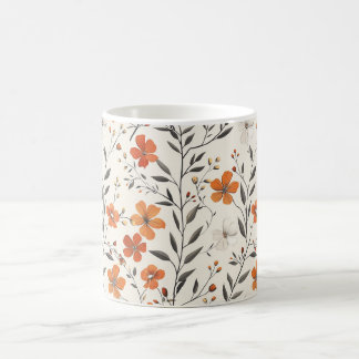 wildflower coffee mug, floral coffee mug, botanica magic mug