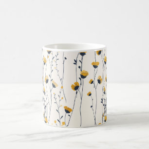 wildflower coffee mug, floral coffee mug, botanica magic mug