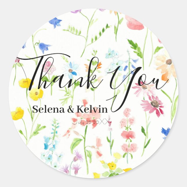 Wildflower collection round sticker  (Front)