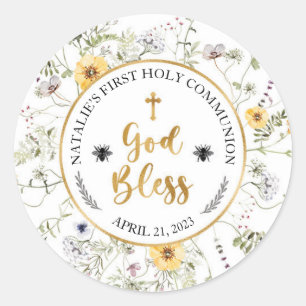 Wildflower Communion Baptism Sticker