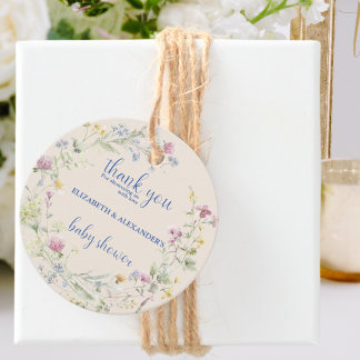 Wildflower Couples Baby Shower  Favour Tags