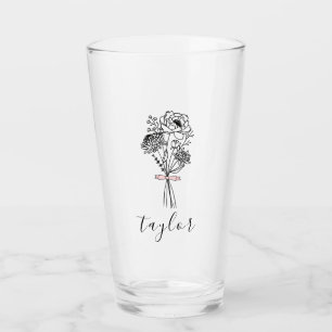 Wildflower Custom Name Glass